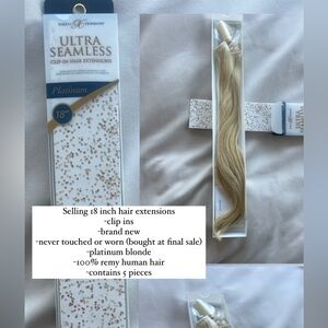 Platinum Hair Extensions 18 inch